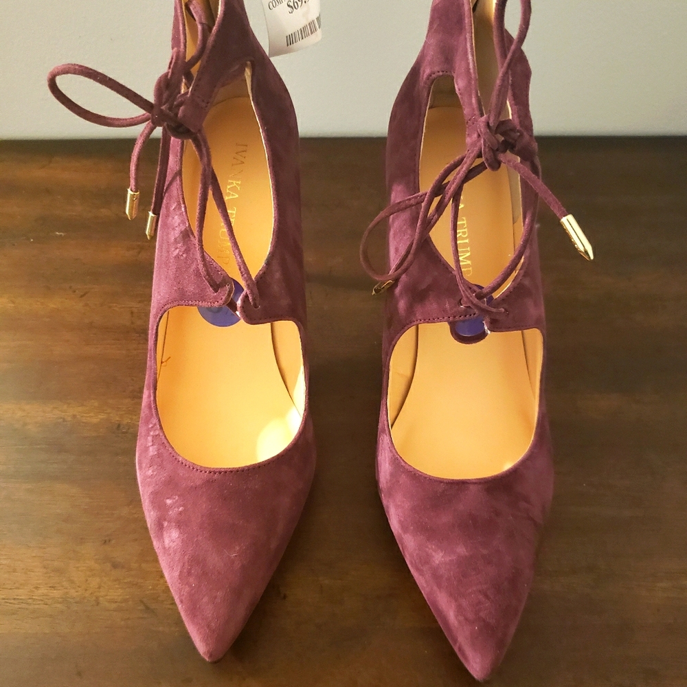 NWT Purple Suede Lace up Pumps 8.5